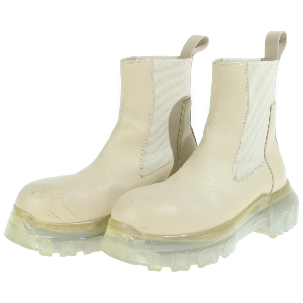 Rick Owens(リックオウエンス) 22SS BEATLE BOZO TRACTOR ビートル ボゾ トラクター サイドゴアブーツ クリーム RP01B4881 レディース
