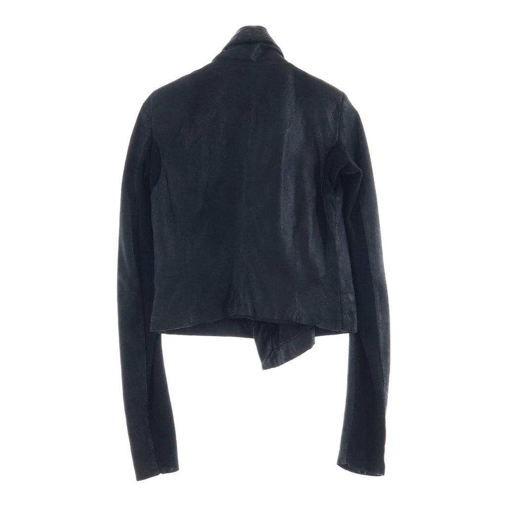 Rick Owens(リックオウエンス) 10s Olmar and Mirta Lamb Leather Riders Jacket ラムレザー変形ジャケット 袖切り替え ジップアップ ブラック RO6717 レディース