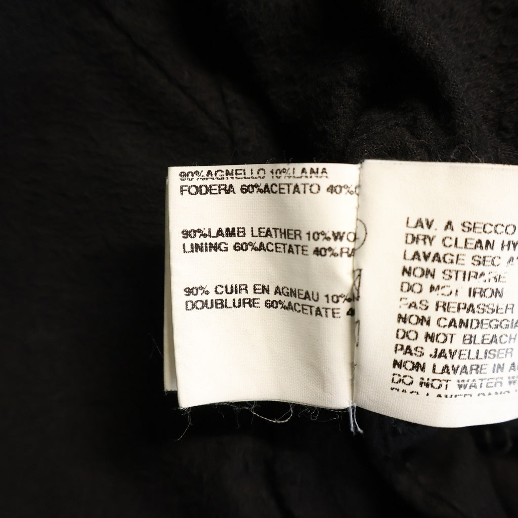 Rick Owens(リックオウエンス) 10s Olmar and Mirta Lamb Leather Riders Jacket ラムレザー変形ジャケット 袖切り替え ジップアップ ブラック RO6717 レディース