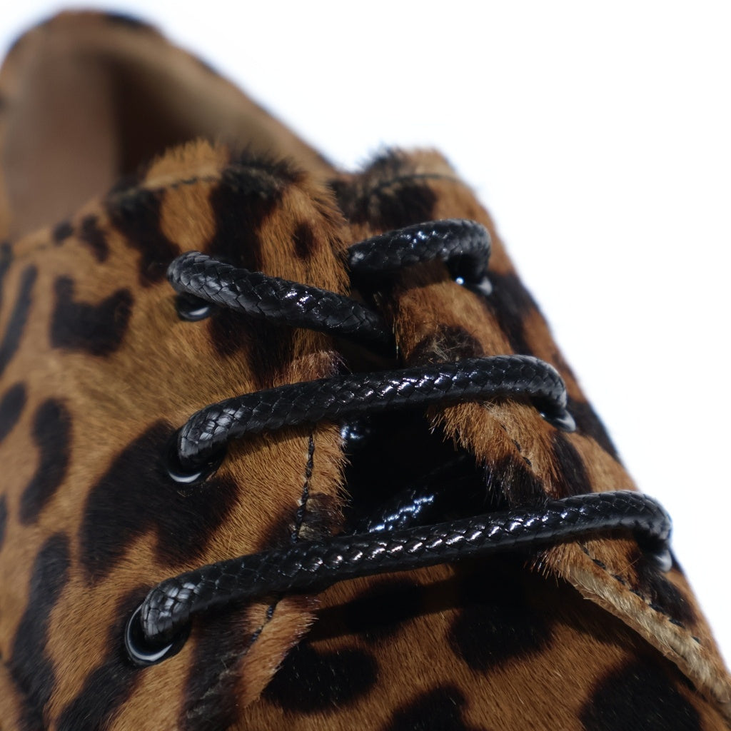 ALEXANDER WANG(アレキサンダーワン) メタルパーツ ハラコ ダービーシューズ レオパード ブラウン/ブラック レディース
