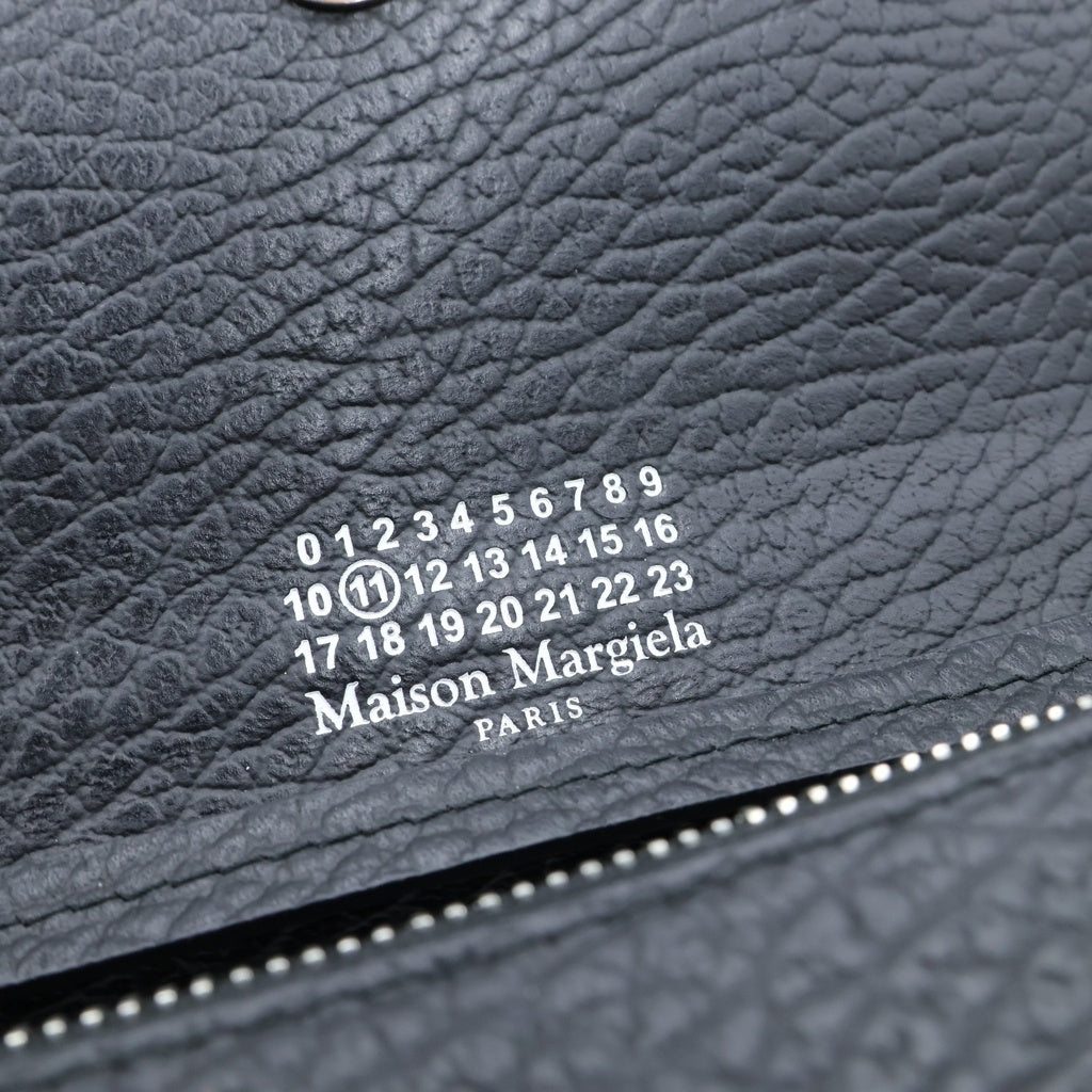 Maison Margiela(メゾンマルジェラ) チェーンウォレット ショルダーウォレット ショルダーバッグ ブラック レザー シルバー金具 レディース