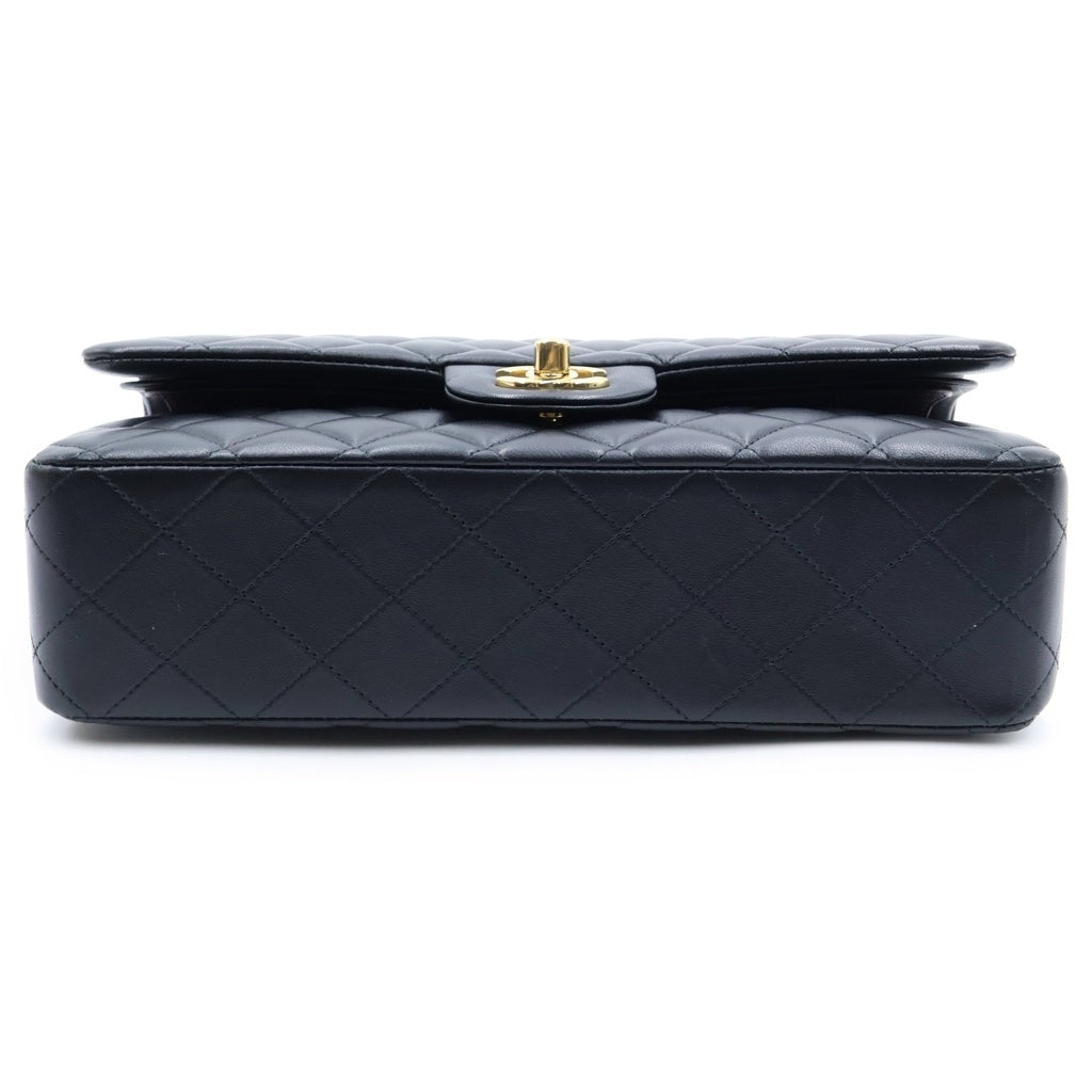 CHANEL(シャネル) マトラッセ25 Wフラップ Wチェーンショルダーバッグ ラムスキン ゴールド金具 ブラック プレート レディース