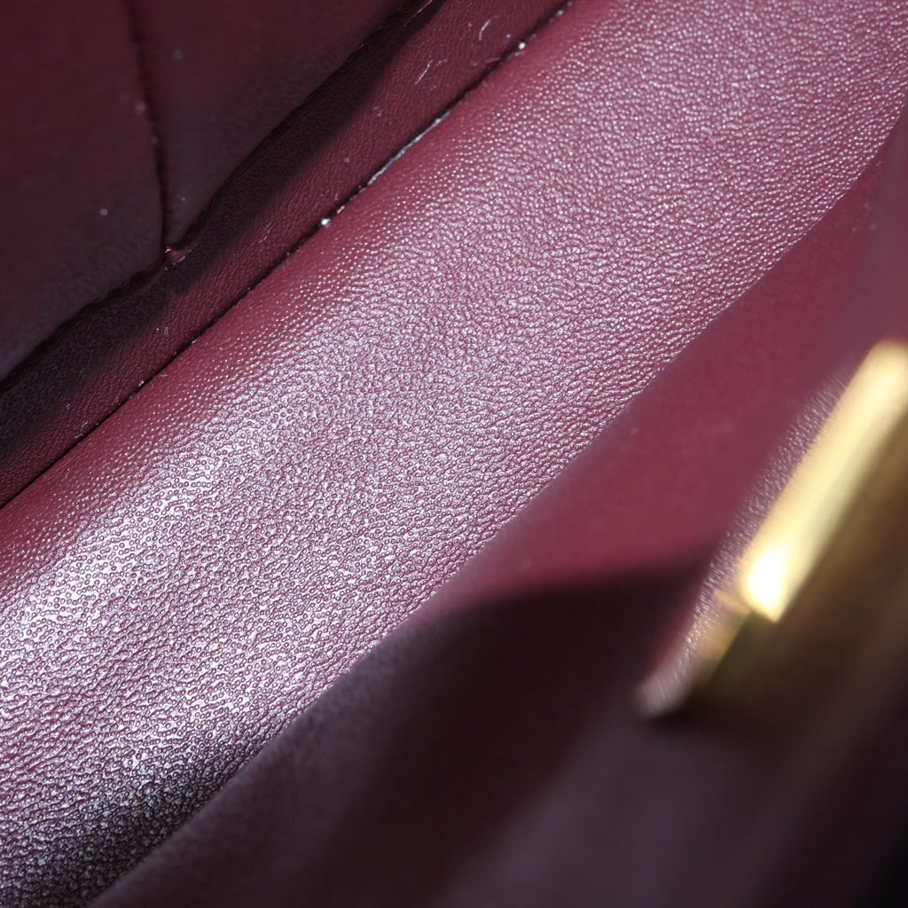 CHANEL(シャネル) マトラッセ25 Wフラップ Wチェーンショルダーバッグ ラムスキン ゴールド金具 ブラック プレート レディース