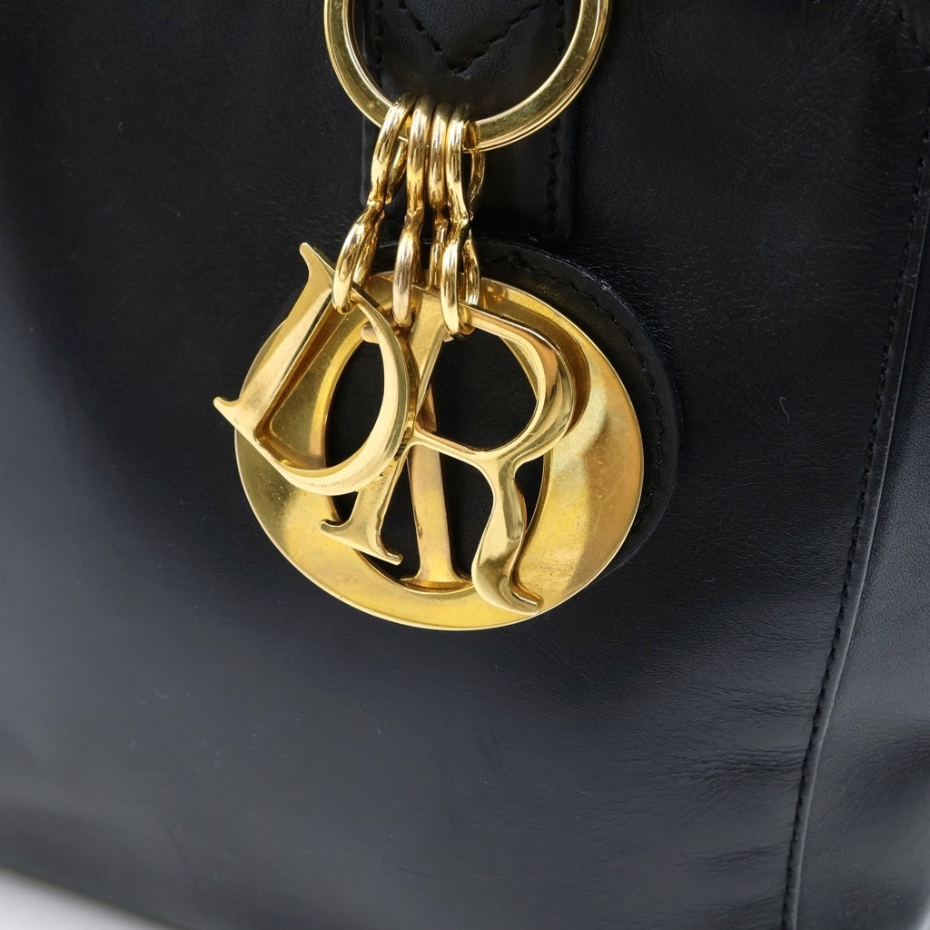 Christian Dior(クリスチャンディオール) 2WAYハンドバッグ ショルダーバッグ ブラック レザー ゴールド金具 レディース