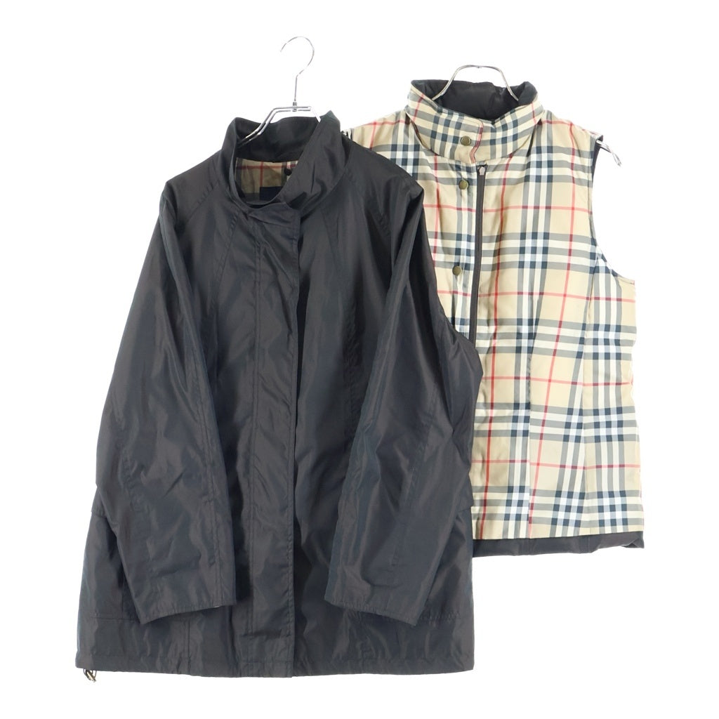 BURBERRY LONDON(バーバリーロンドン) ベスト付き ノバチェック ナイロンジャケット ライトアウター ブラウン×ベージュ FD235-880 レディース