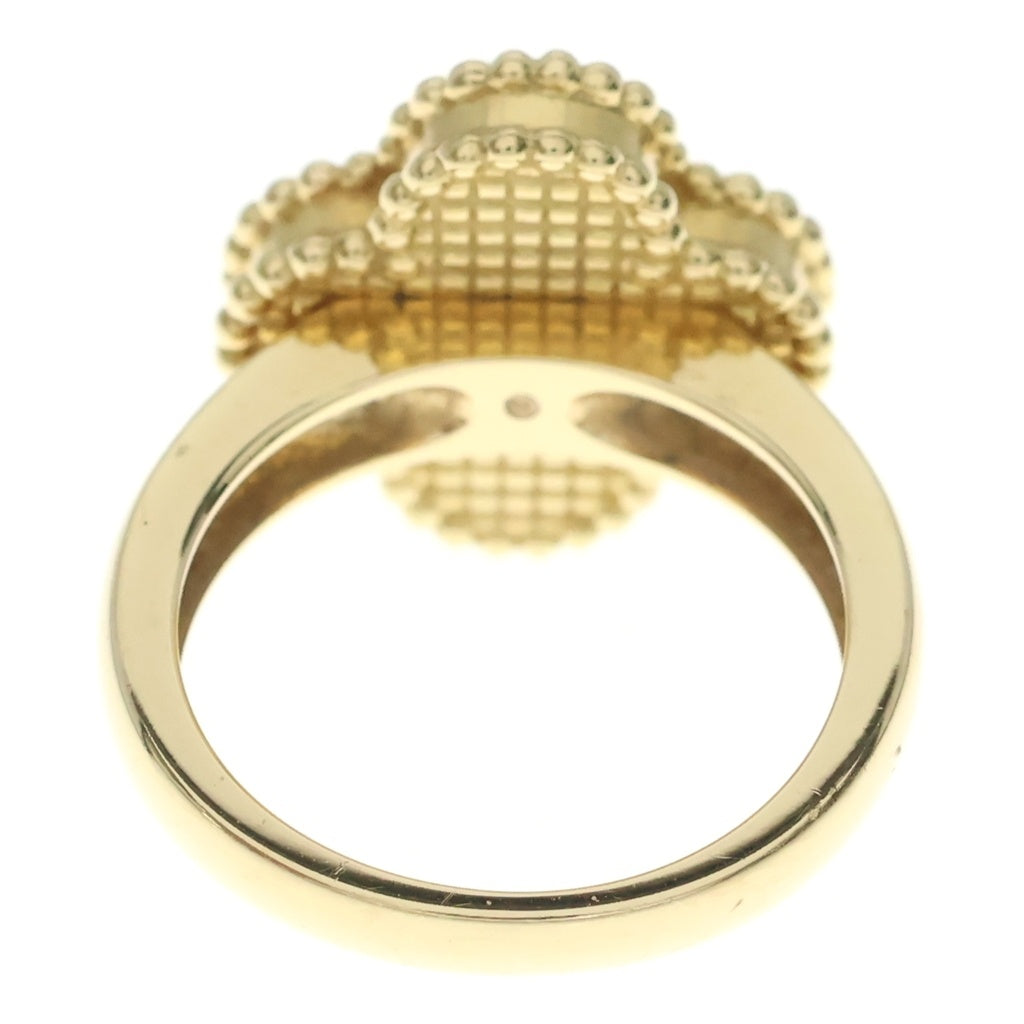 Van Cleef & Arpels(ヴァンクリーフアンドアーペル) ヴィンテージアルハンブラ マザーオブパール ダイヤモンド リング Au750 K18 イエローゴールド JG229802 レディース