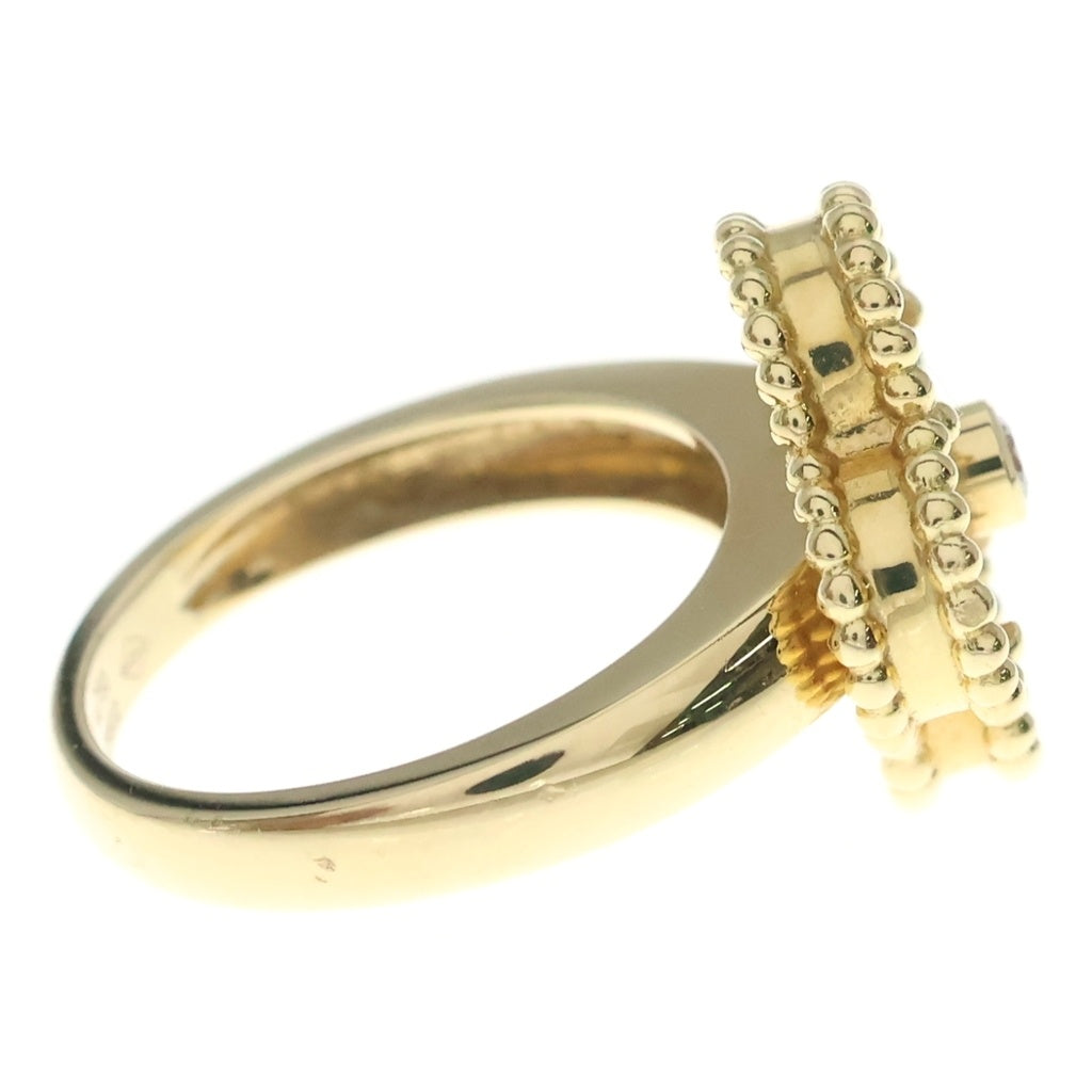 Van Cleef & Arpels(ヴァンクリーフアンドアーペル) ヴィンテージアルハンブラ マザーオブパール ダイヤモンド リング Au750 K18 イエローゴールド JG229802 レディース