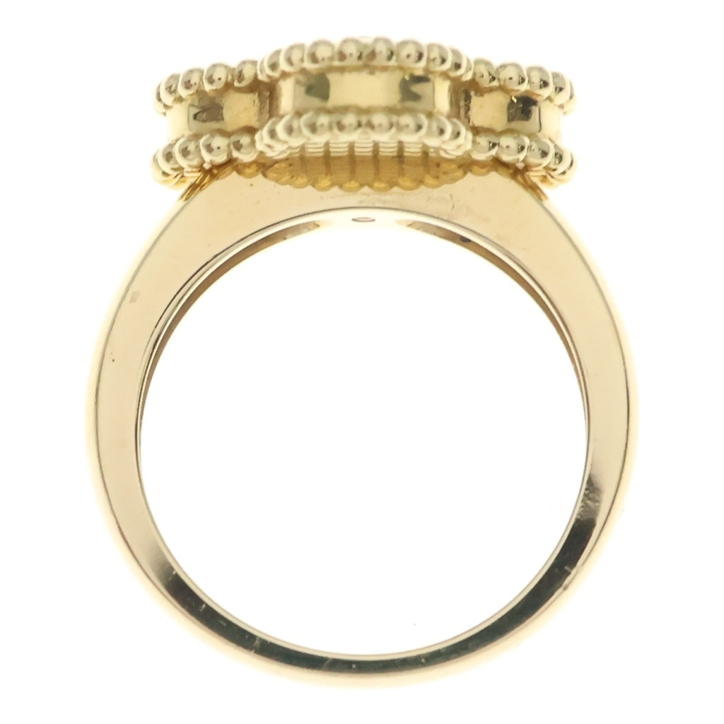 Van Cleef & Arpels(ヴァンクリーフアンドアーペル) ヴィンテージアルハンブラ マザーオブパール ダイヤモンド リング Au750 K18 イエローゴールド JG229802 レディース