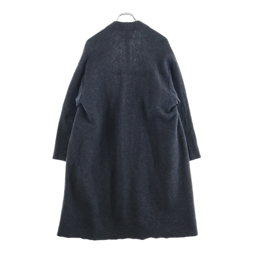 NO BRAND(ノーブランド) ウールロングコート オープンフロントコート グレー レディース