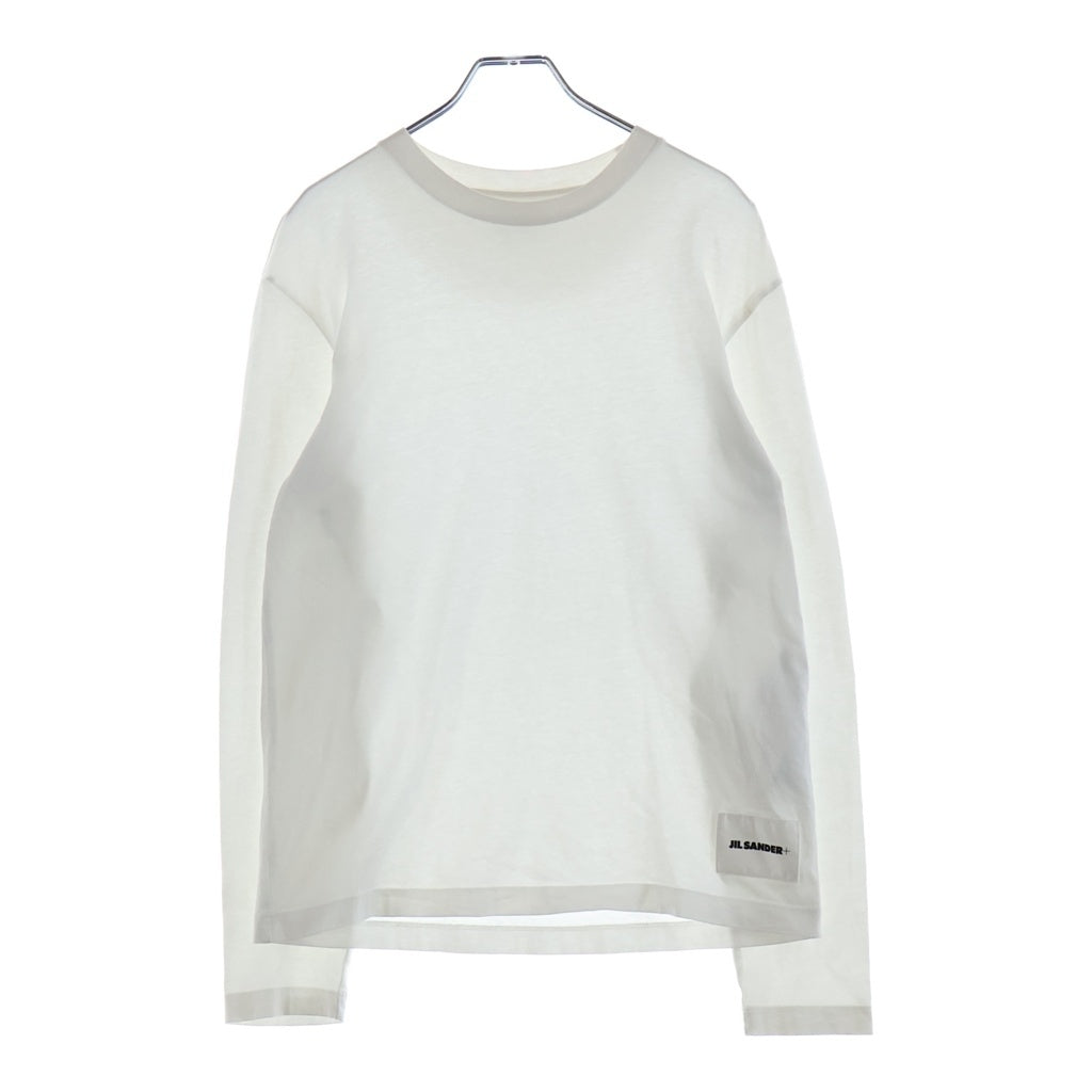 JIL SANDER +(ジルサンダープラス) フロントロゴ クルーネック ロングスリーブTシャツ ホワイト J40GC0002 J45048 レディース