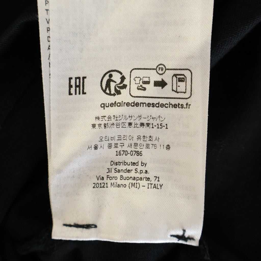 JIL SANDER +(ジルサンダープラス) フロントロゴ クルーネック ロングスリーブTシャツ ブラック J40GC0002 J45048 レディース