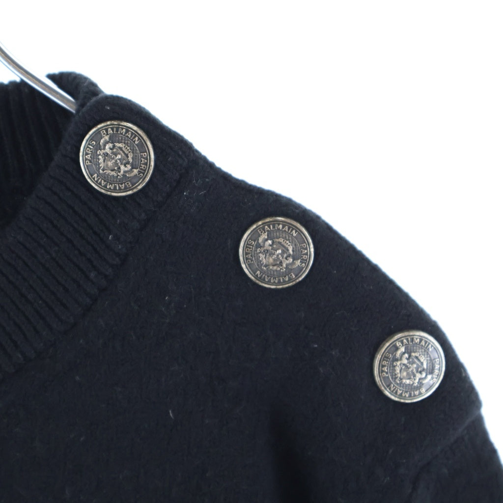 BALMAIN(バルマン) ボーダーニットトレーナー ブラック×ホワイト ウール 3432K017