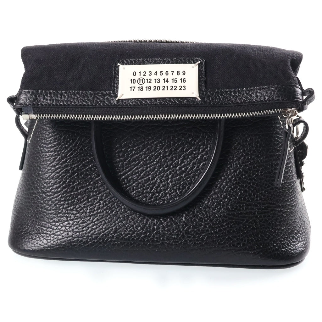 Maison Margiela(メゾンマルジェラ) 5AC レザー 2WAY ハンド ショルダー バッグ ブラック S61WD0010 レディース