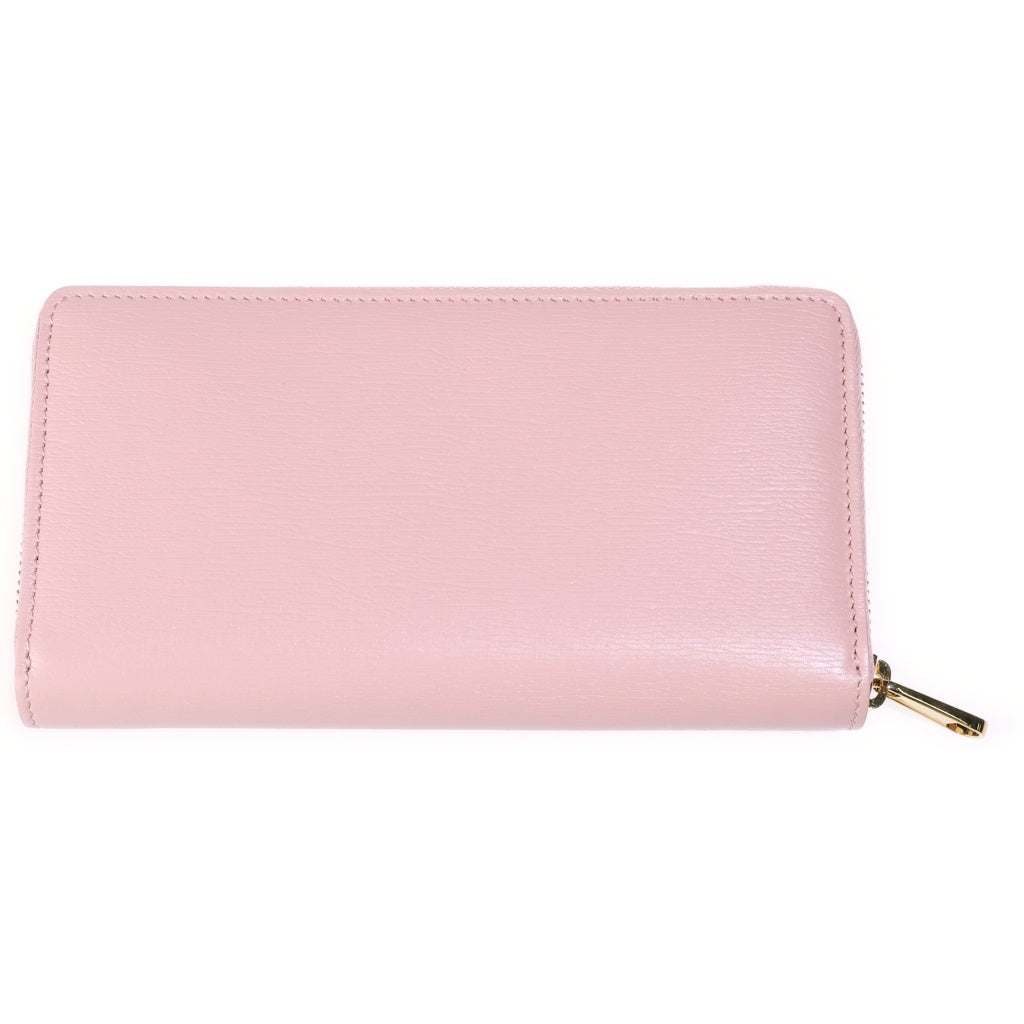 GUCCI(グッチ) スクリプト ラウンドファスナー長財布 ロングウォレット カードケース ピンク レザー 772642 ゴールド金具 レディース