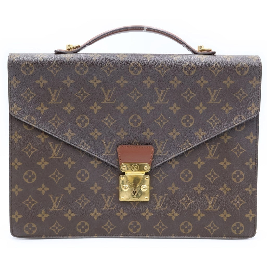 LOUIS VUITTON(ルイヴィトン) モノグラム ポルトドギュマン PVC レザー ハンド ビジネスバッグ ブリーフケース ブラウン M53338 MI1919