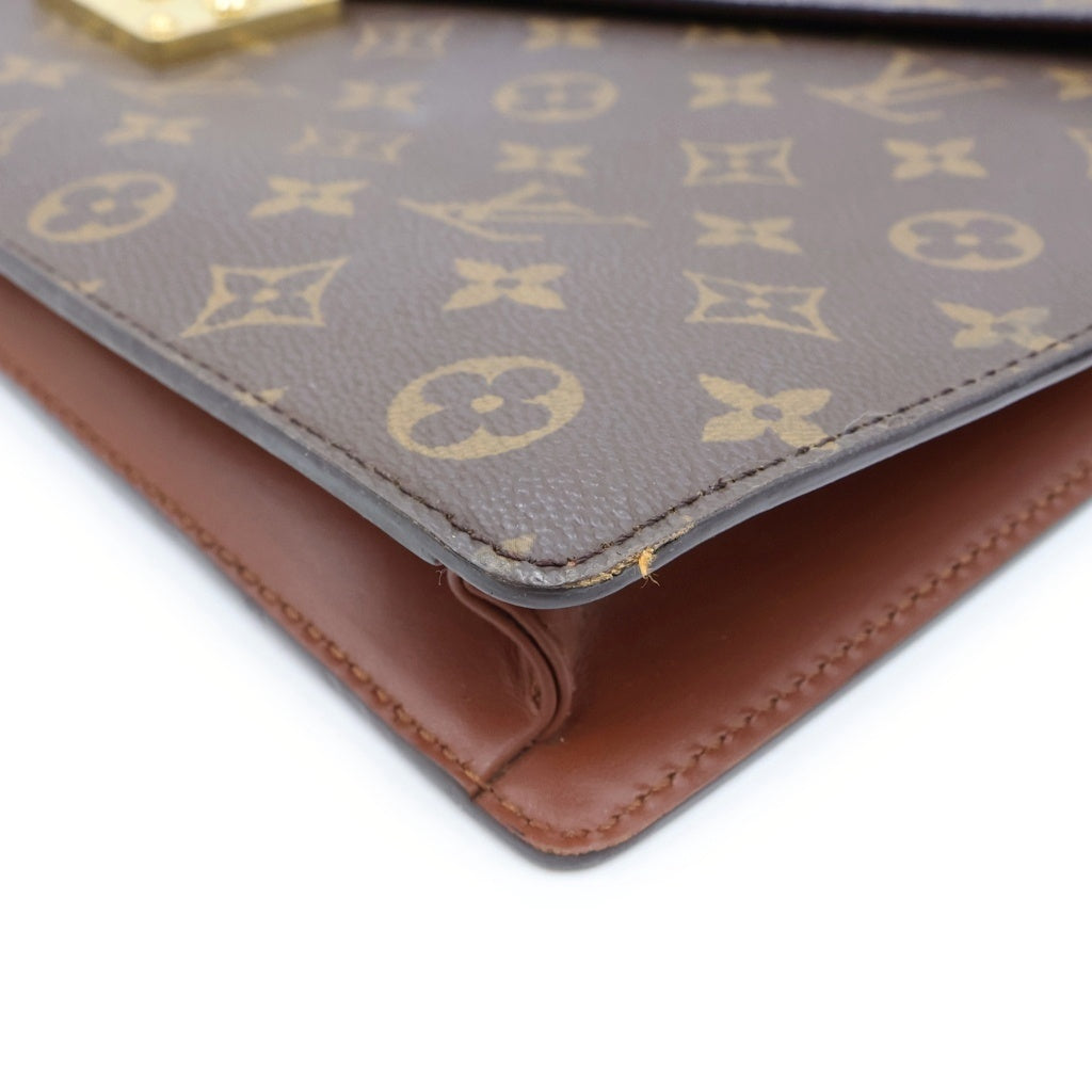 LOUIS VUITTON(ルイヴィトン) モノグラム ポルトドギュマン PVC レザー ハンド ビジネスバッグ ブリーフケース ブラウン M53338 MI1919