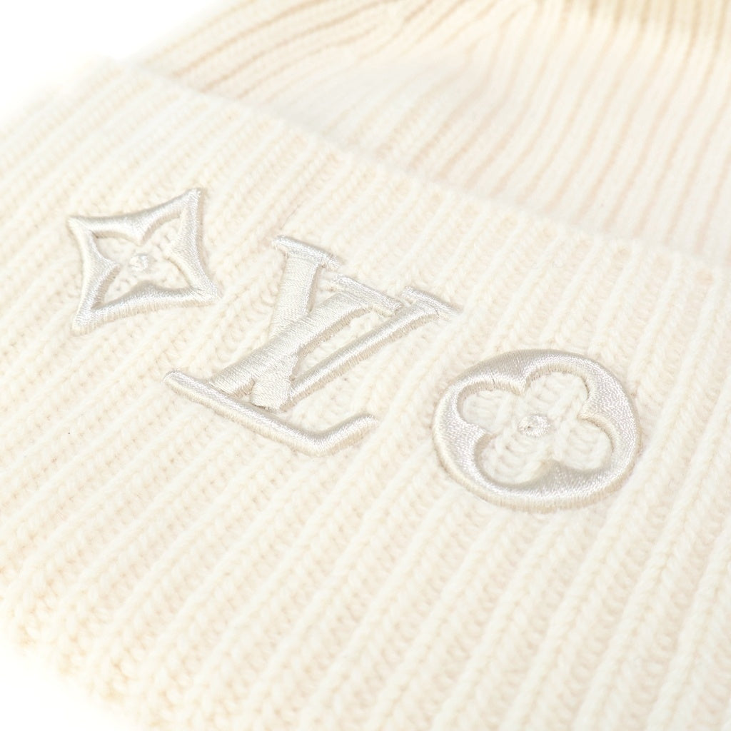LOUIS VUITTON(ルイヴィトン) ビーニー・LV ヘッドライン ウール ニット帽 ニットキャップ 帽子 #S ブロン アイボリー ホワイト系 M77873