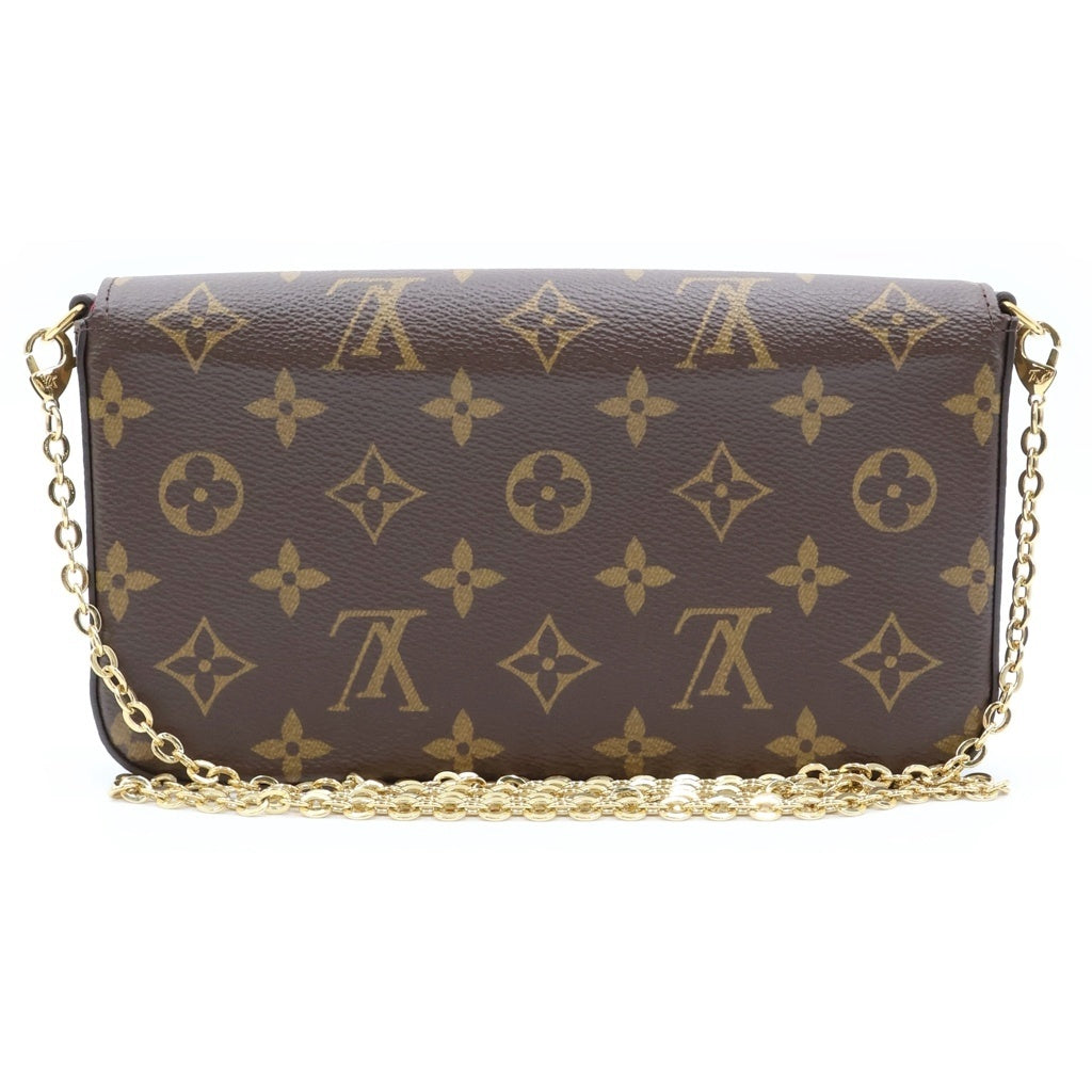 LOUIS VUITTON(ルイヴィトン) モノグラム ポシェット・フェリシー チェーンショルダーバッグ ショルダーウォレット ブラウン PVC レザー M81896 ゴールド金具 レディース