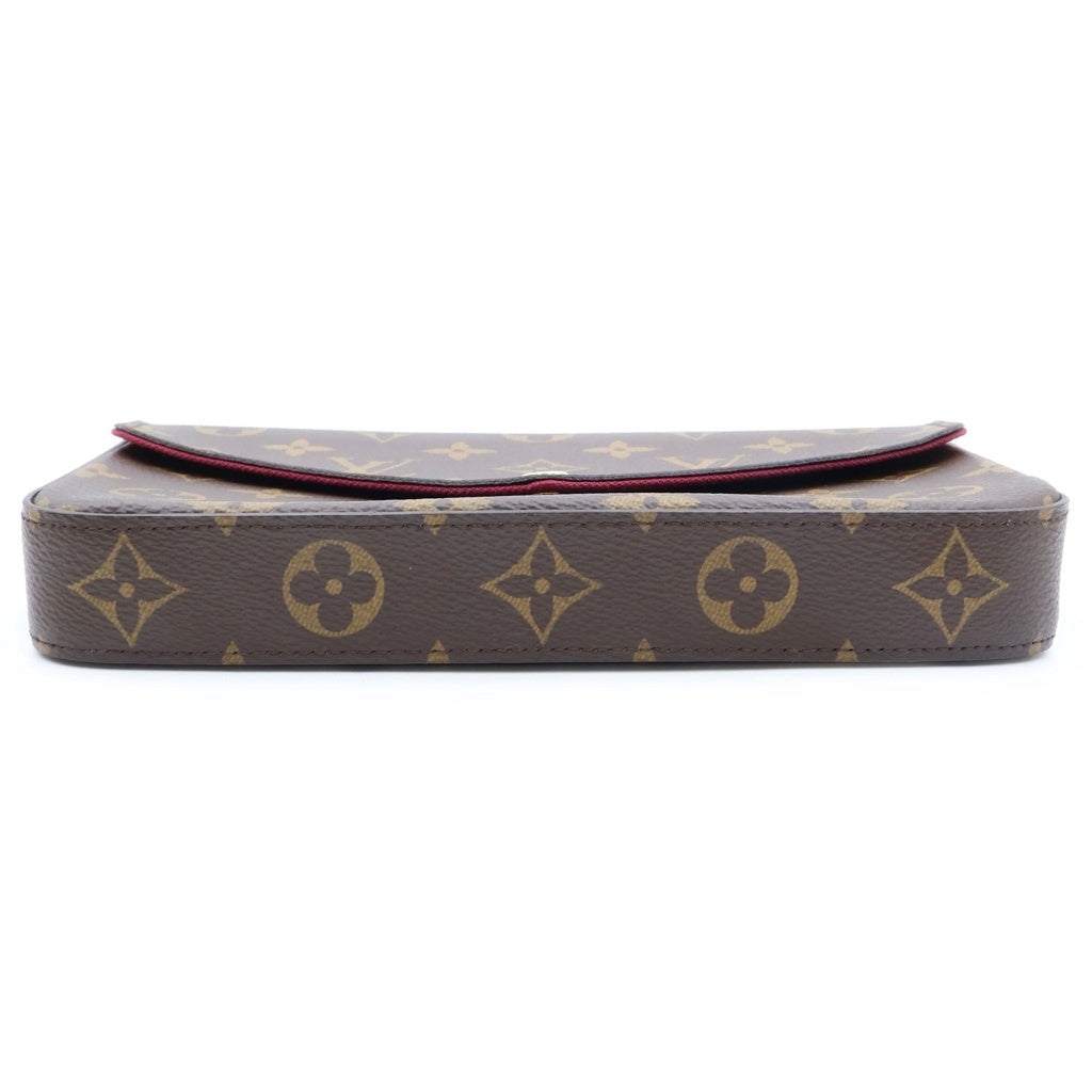 LOUIS VUITTON(ルイヴィトン) モノグラム ポシェット・フェリシー チェーンショルダーバッグ ショルダーウォレット ブラウン PVC レザー M81896 ゴールド金具 レディース