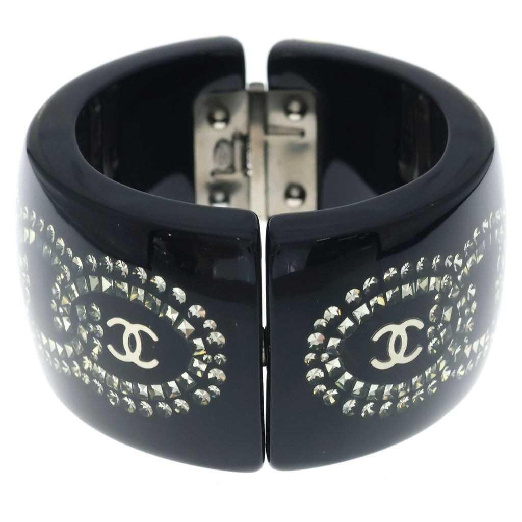 CHANEL(シャネル) ココマーク ラインストーン バングル ブレスレット ブラック レディース