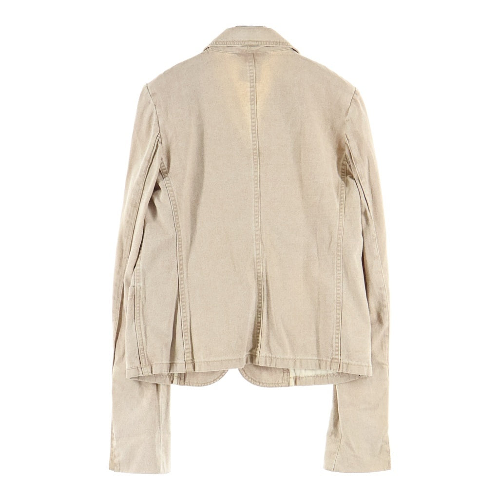 CHANEL(シャネル) 02SS VINTAGE Denim Tailored Jacket デニム3Bテーラードジャケット ココマークボタン コットン ベージュ P19000V11068 レディース