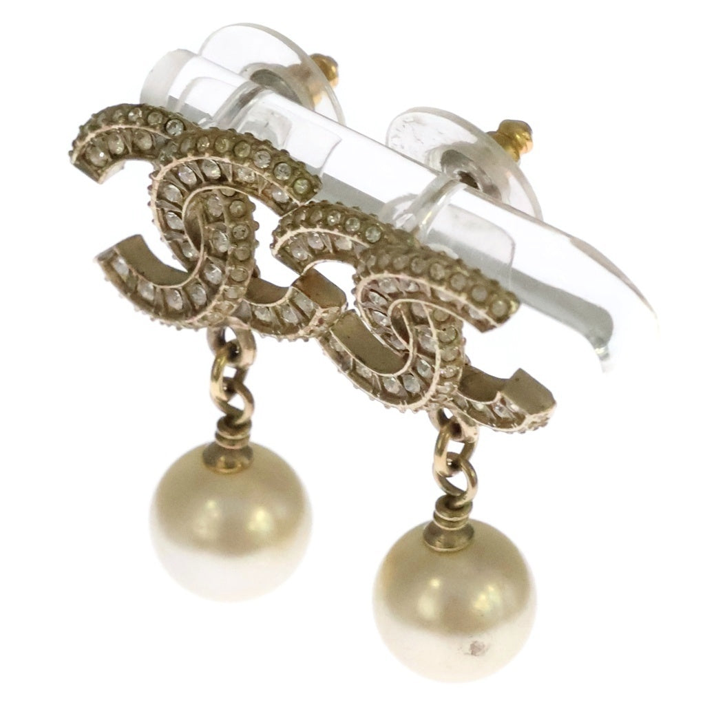 CHANEL(シャネル) ココマーク パール ラインストーン ピアス ゴールド GP レディース