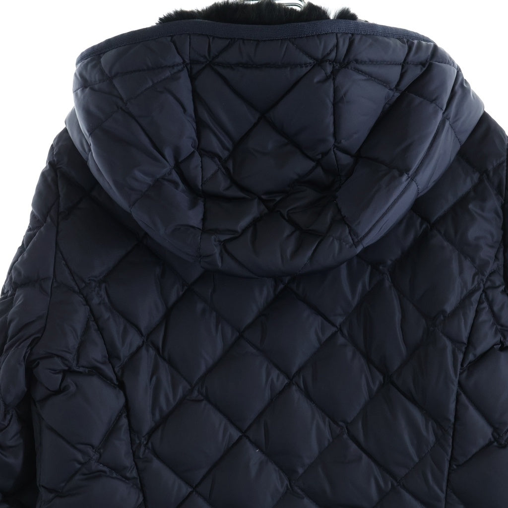 MONCLER(モンクレール) RONCE ロンス ファー付き キルティング ナイロンジップアップ ダウンコート ジャケット ネイビー 120934936015 レディース