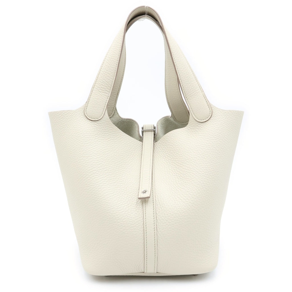 HERMES(エルメス) ピコタンロックMM ハンドバッグ クレ トリヨンレザー シルバー金具 K刻印 レディース