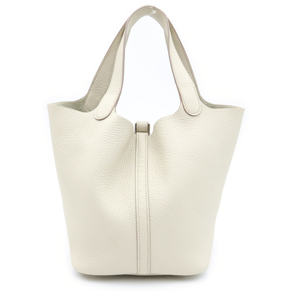 HERMES(エルメス) ピコタンロックMM ハンドバッグ クレ トリヨンレザー シルバー金具 K刻印 レディース