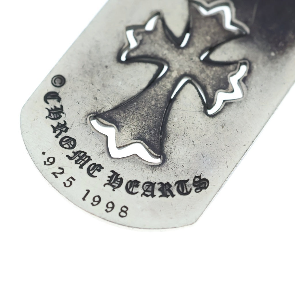 CHROME HEARTS(クロムハーツ) D TAG LRG CO CRS カットアウトクロスドッグタグ ラージ ペンダントトップ シルバー BCA239