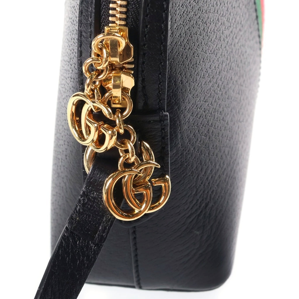 GUCCI(グッチ) オフィディア ショルダーバッグ スモール シェリーライン レザー ブラック 499621 レディース