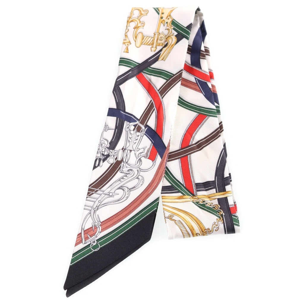 HERMES(エルメス) ツイリー 伝説のハーネス Harnais Legendaire スカーフ シルク ホワイト マルチカラー レディース