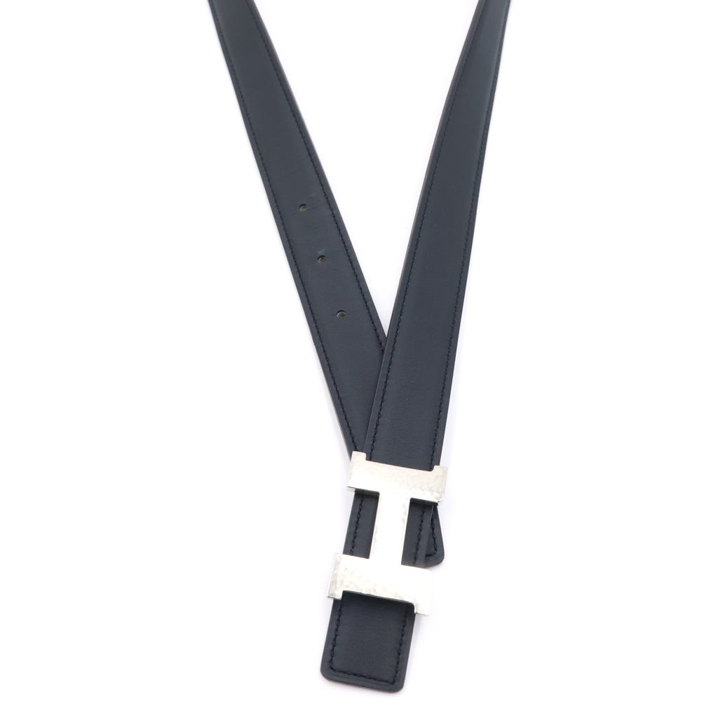 HERMES(エルメス) コンスタンス レザーベルト シルバー金具 ブラック K刻印