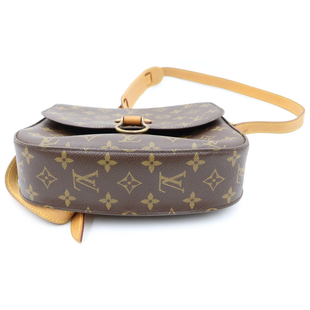 LOUIS VUITTON(ルイヴィトン) モノグラム サンクルーGM ショルダーバッグ ブラウン レザー×PVC M51242 ゴールド金具 レディース