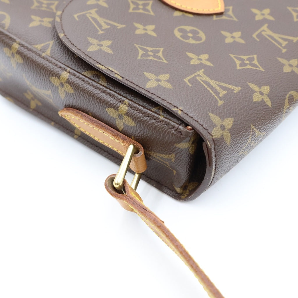 LOUIS VUITTON(ルイヴィトン) モノグラム サンクルーGM ショルダーバッグ ブラウン レザー×PVC M51242 ゴールド金具 レディース