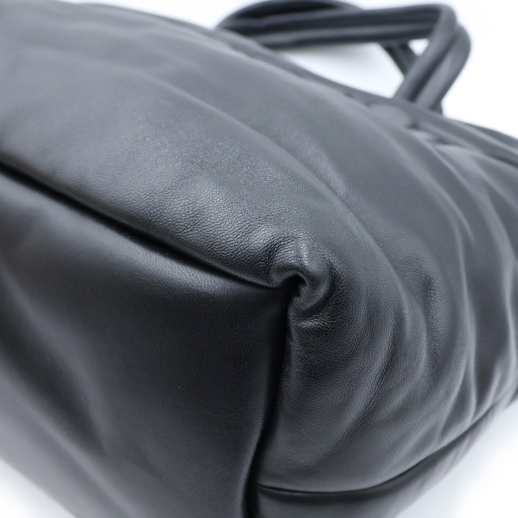 SAINT LAURENT PARIS(サンローランパリ) ワイドパファートートバッグ ハンドバッグ ブラック レザー 756269 レディース