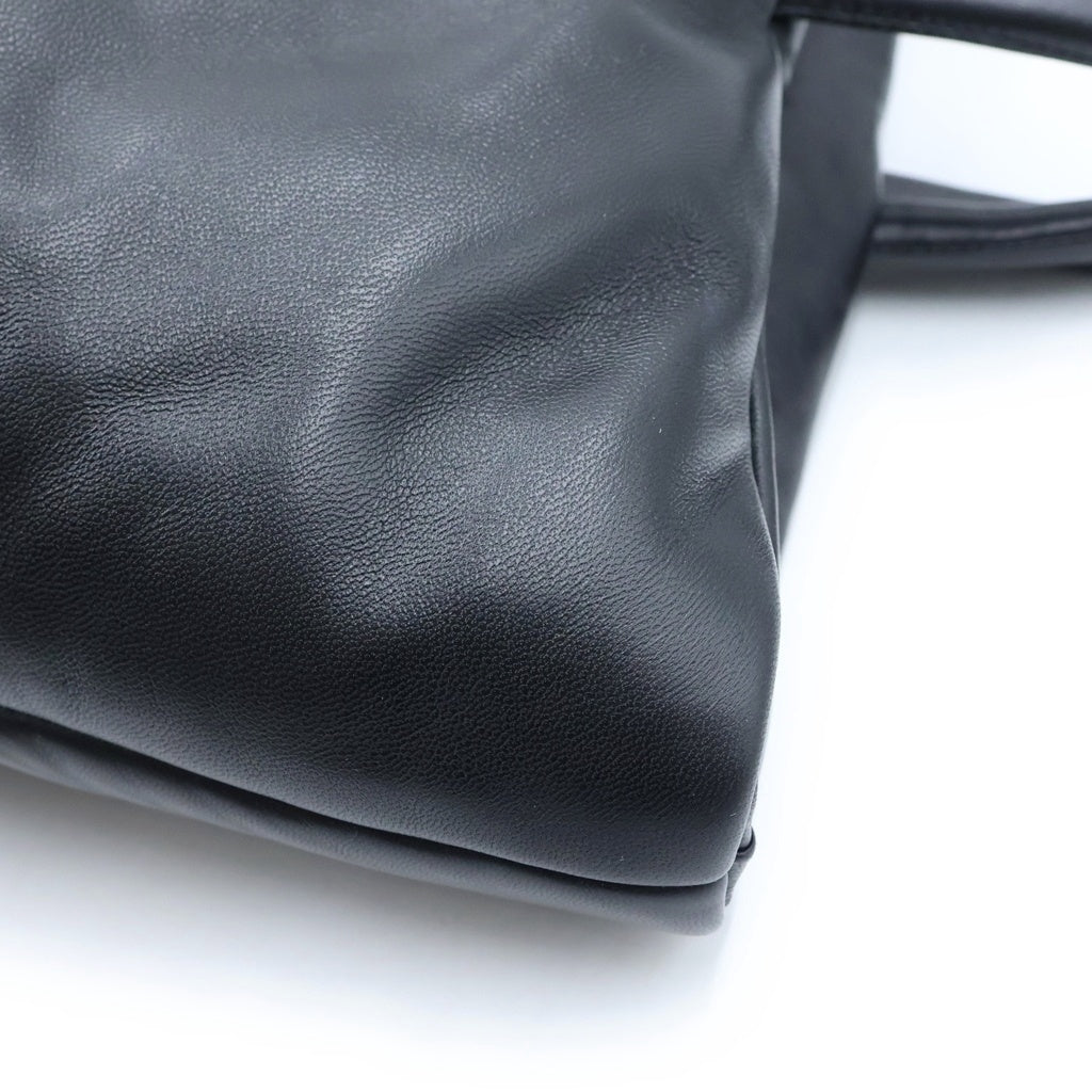 SAINT LAURENT PARIS(サンローランパリ) ワイドパファートートバッグ ハンドバッグ ブラック レザー 756269 レディース