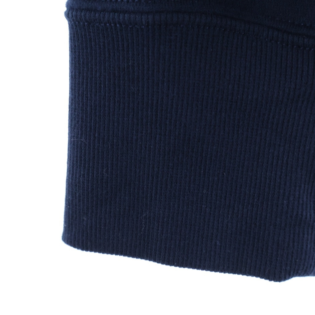 SAINT LAURENT PARIS(サンローランパリ) ロゴ 刺繍 コットン 裏起毛 フーディー パーカー #M ネイビー 773358 Y36SW