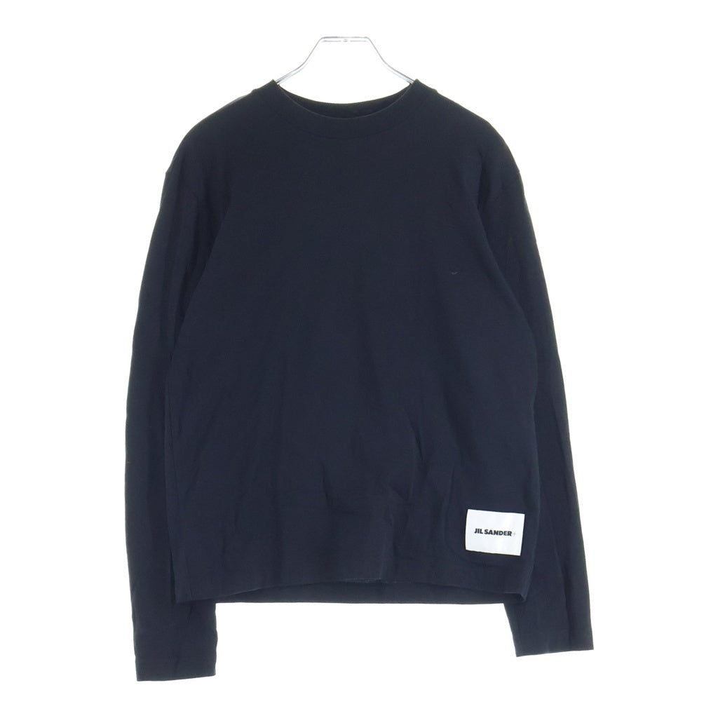 JIL SANDER +(ジルサンダープラス) 裾ロゴ コットン クルーネック 長袖 Tシャツ カットソー #S ブラック J40GC0002 J45048 レディース