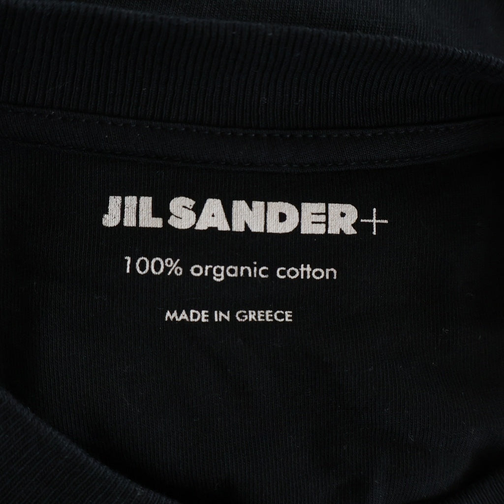 JIL SANDER +(ジルサンダープラス) 裾ロゴ コットン クルーネック 長袖 Tシャツ カットソー #S ブラック J40GC0002 J45048 レディース