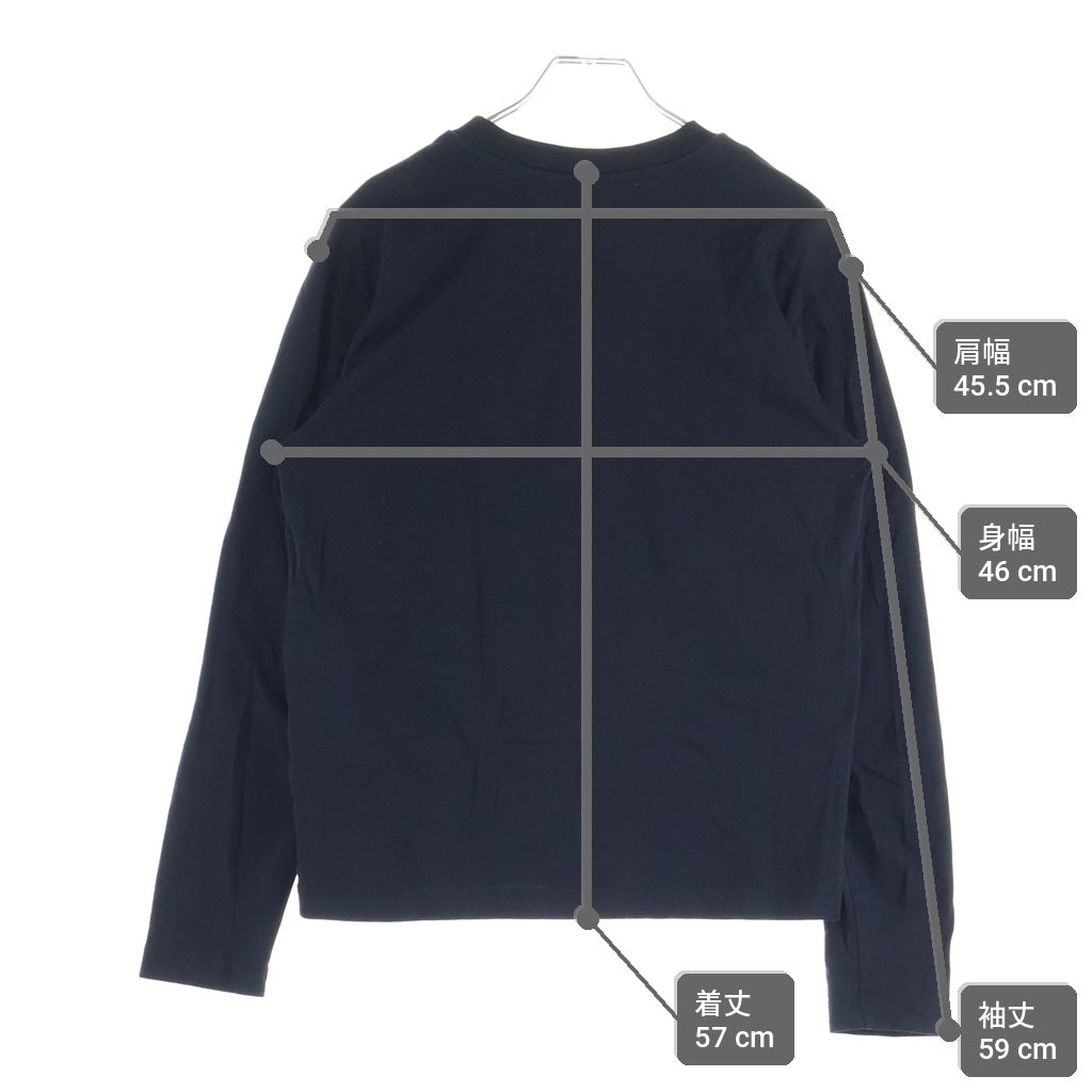 JIL SANDER +(ジルサンダープラス) 裾ロゴ コットン クルーネック 長袖 Tシャツ カットソー #S ブラック J40GC0002 J45048 レディース