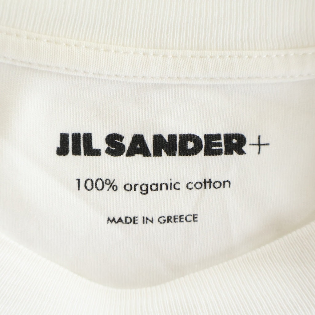 JIL SANDER +(ジルサンダープラス) 裾ロゴ コットン クルーネック 長袖 Tシャツ カットソー #S ホワイト J40GC0002 J45048 レディース