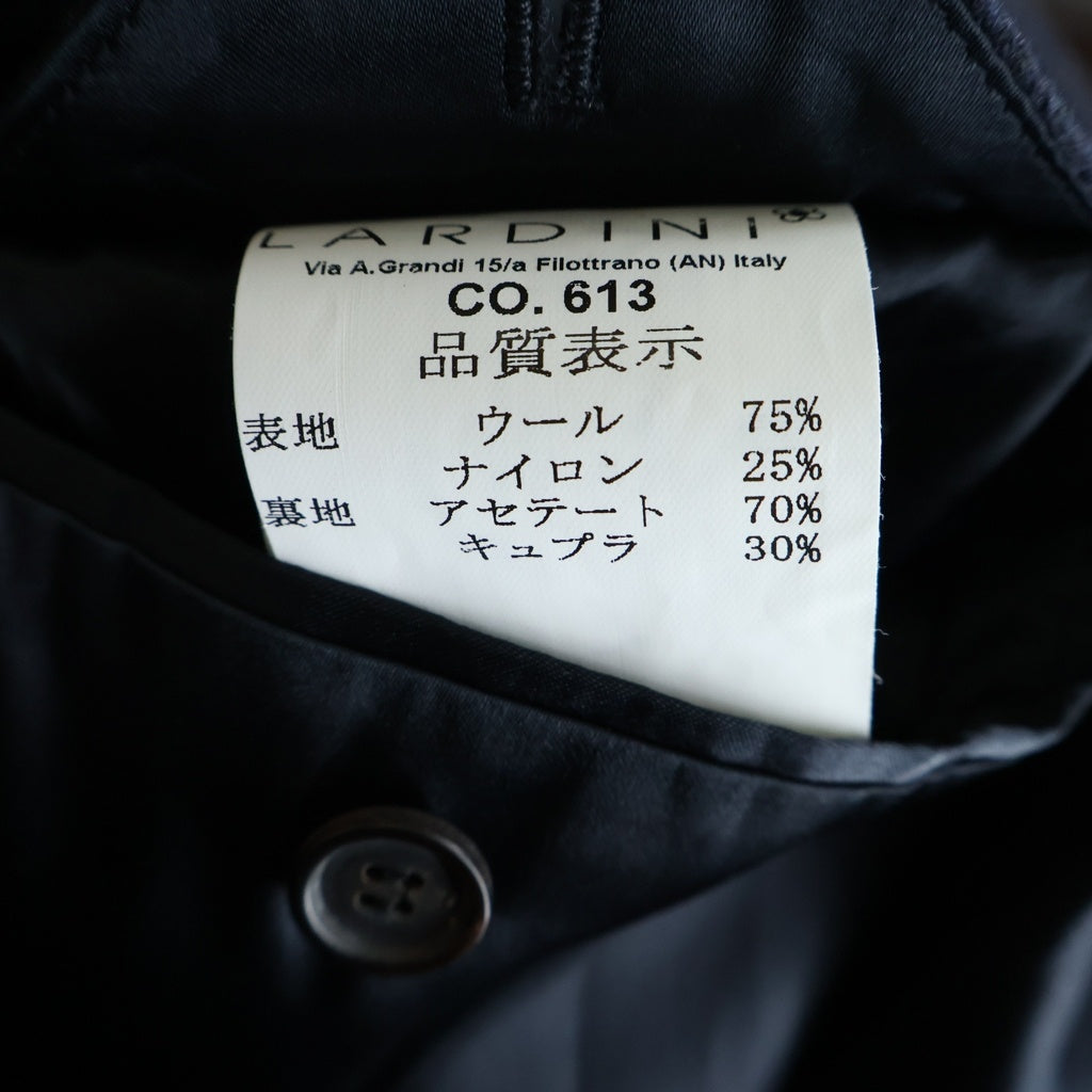 LARDINI(ラルディーニ) ブートニエール チェスターコート ロングコート ウール ネイビー