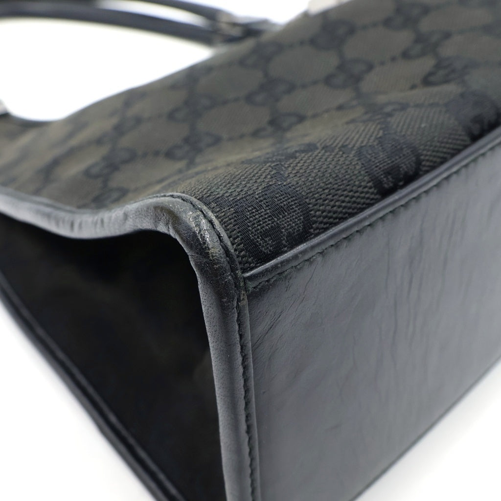 GUCCI(グッチ) ジャッキーライン ショルダーバッグ ハンドバック GGキャンバス レザー ブラック 01719 レディース