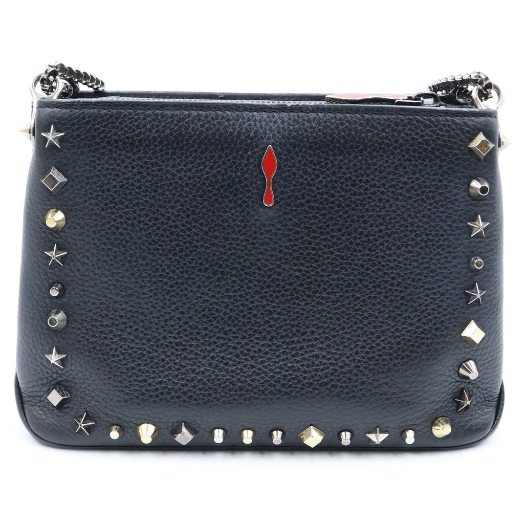 CHRISTIAN LOUBOUTIN(クリスチャンルブタン) トリルビ チェーン ショルダーバッグ スタッズ レザー ブラック レディース