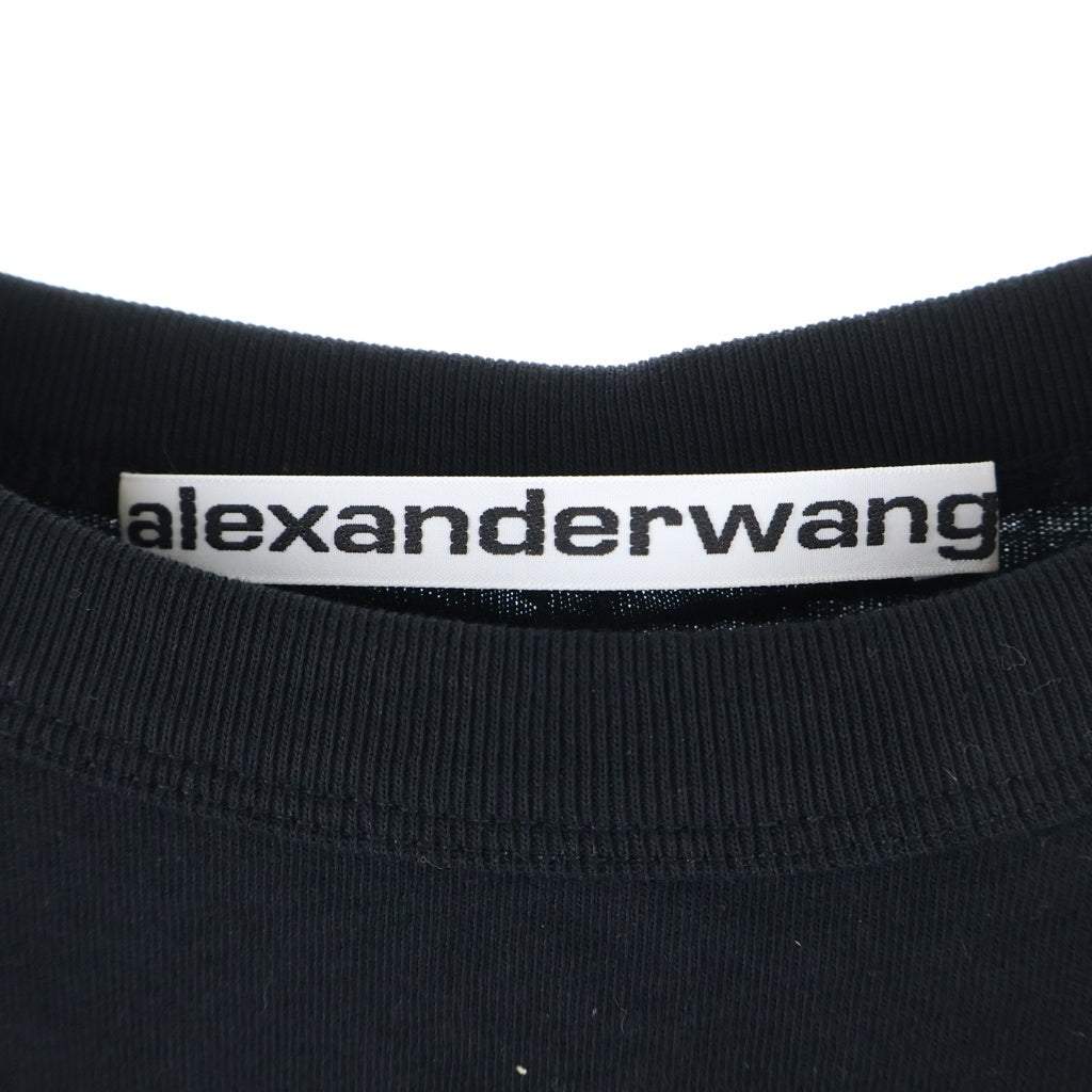 ALEXANDER WANG(アレキサンダーワン) クロップドTシャツ ブラック コットン レディース