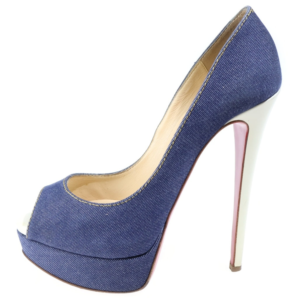 CHRISTIAN LOUBOUTIN(クリスチャンルブタン) デニム ヒール パンプス サンダル シューズ インディゴ レディース