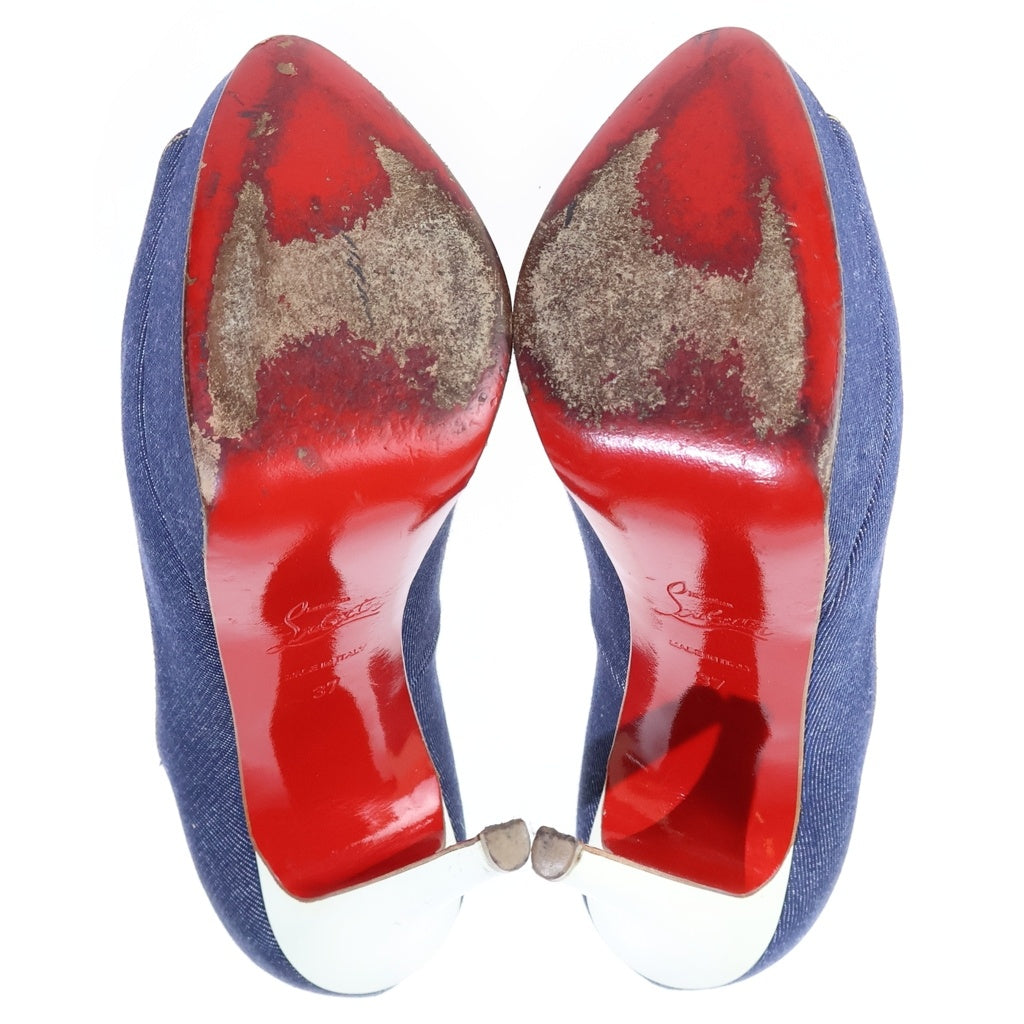 CHRISTIAN LOUBOUTIN(クリスチャンルブタン) デニム ヒール パンプス サンダル シューズ インディゴ レディース
