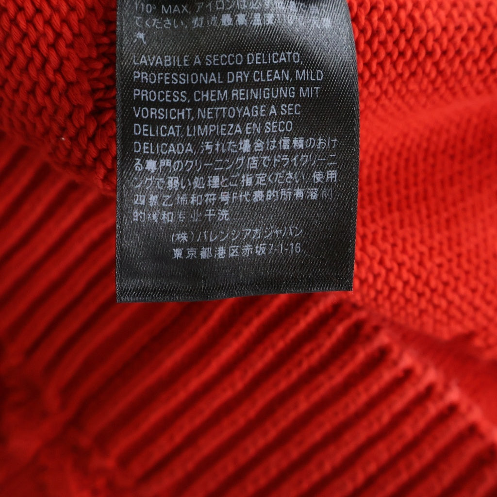 BALENCIAGA(バレンシアガ) オールオーバー ロゴジャガード クルーネック 長袖ニット セーター レッド 599886