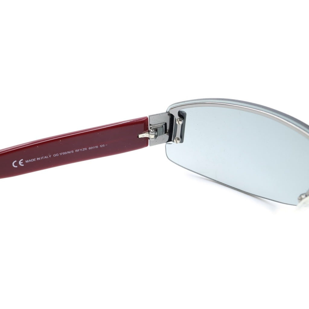 GUCCI(グッチ) GGロゴ スクエア リムレス サングラス アイウェア #60□15-125 ブラック/レッド GG 1799/N/S レディース